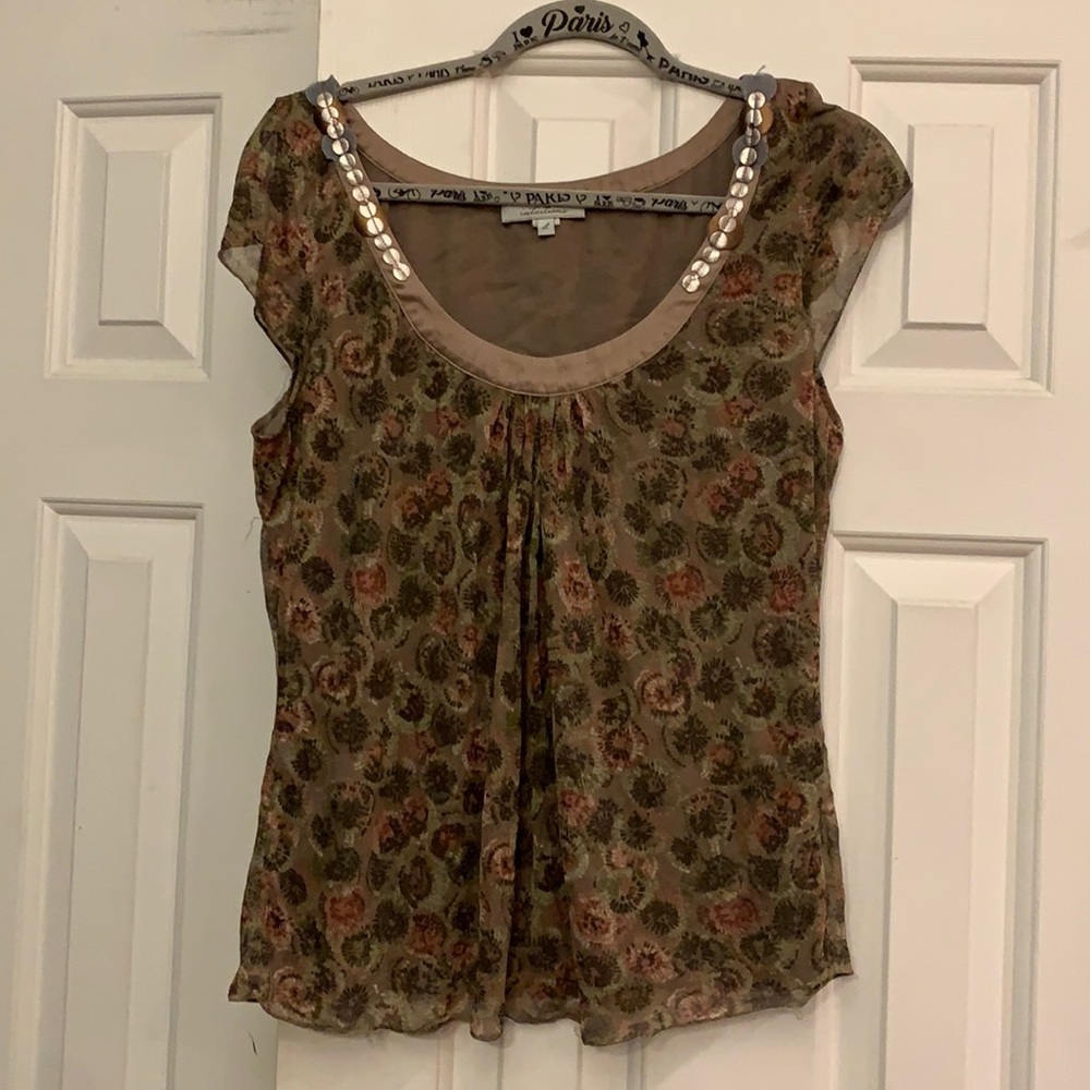 😍 Intuitions 100% Silk vintage Top *see last pics